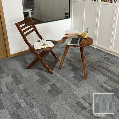A Office  Building Meeting Room Fire Resistant Dirt Resistant Flame Retardant Environmental Protection Grey Striped Square Splicing B1 Fire Carpet