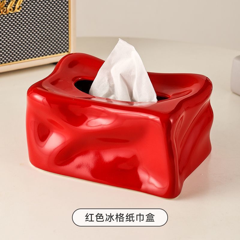 A ceramic tissue box decorative ornament