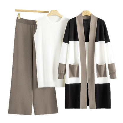 A knitted three-piece set