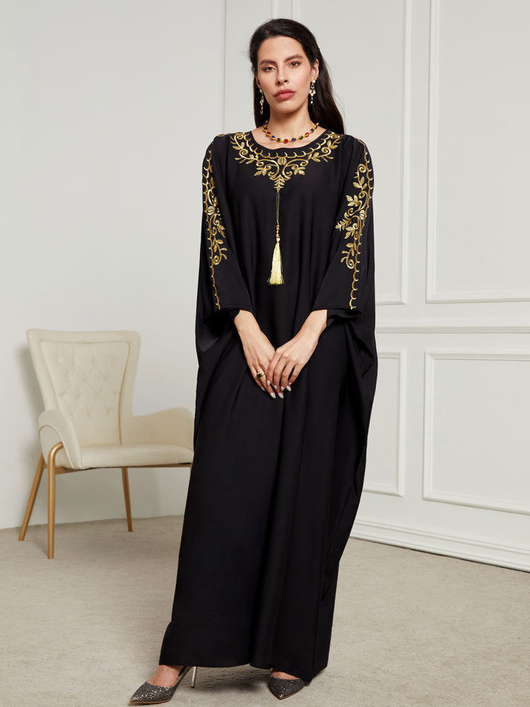 New Middle East Dubai Robe Clothing AliExpress Fashion Elegant Blouse Embroidered Dress - Mixbatch