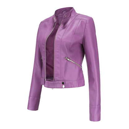 A women's leather jacket
