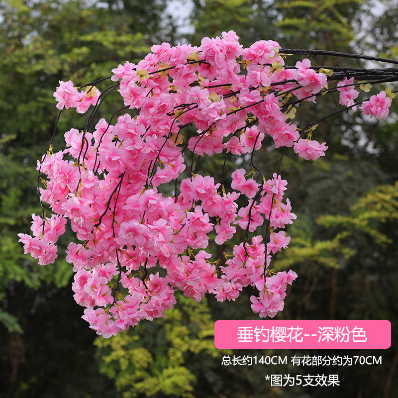 A simulated cherry blossom branch cherry blossom tree plastic wedding decoration peach blossom pear blossom indoor living room ceiling simulated flower fake flower