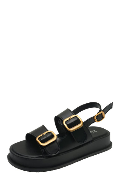 A muffin platform casual sandals women's summer new fashion double-breasted metal buckle foreign trade Roman sandals women