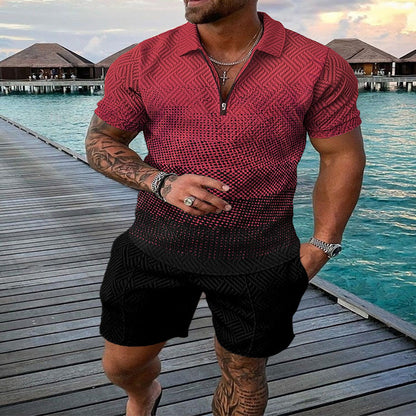 A short-sleeved shorts set