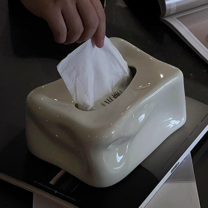 A ceramic tissue box decorative ornament