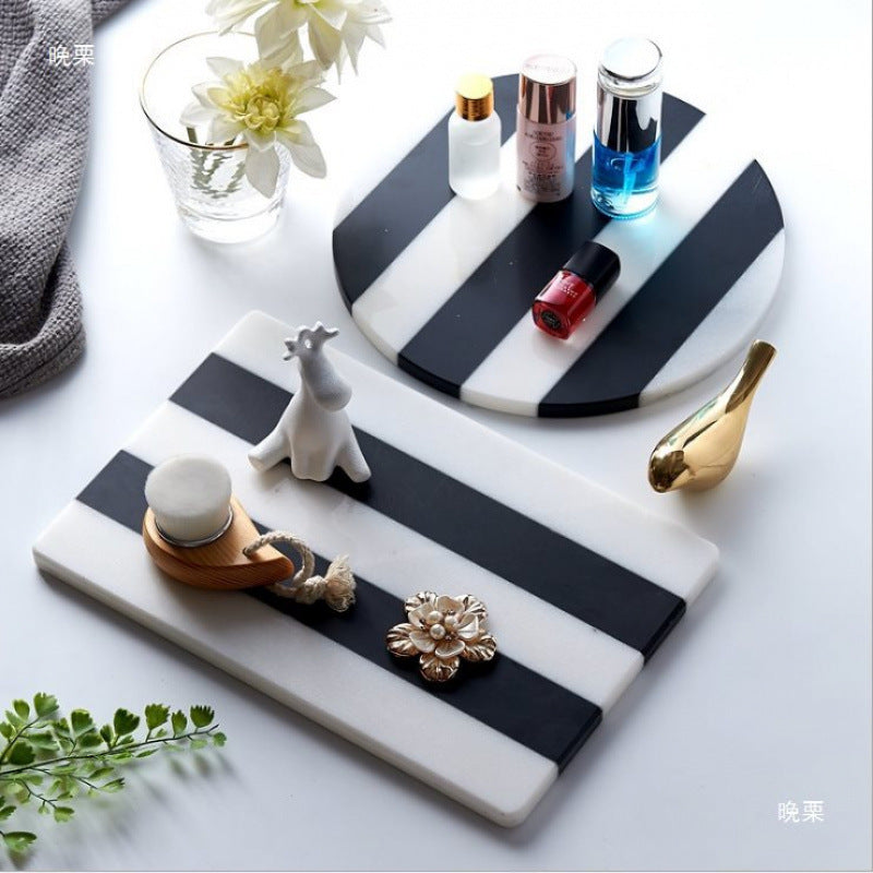 A Marble cutting board Chopping board Fruit plate Household cutting board Household panel Bread board Anti-mildew Dessert Pastry White