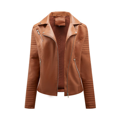 A women's leather jacket