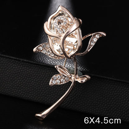 A Korean new fashion high-end brooch women's rhinestone silk scarf buckle anti-light buckle crystal brooch pin pearl jewelry - Mixbatch