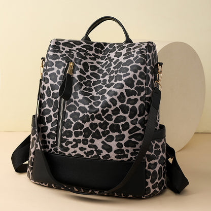 A European and American retro leopard print backpack women's bag - Mixbatch