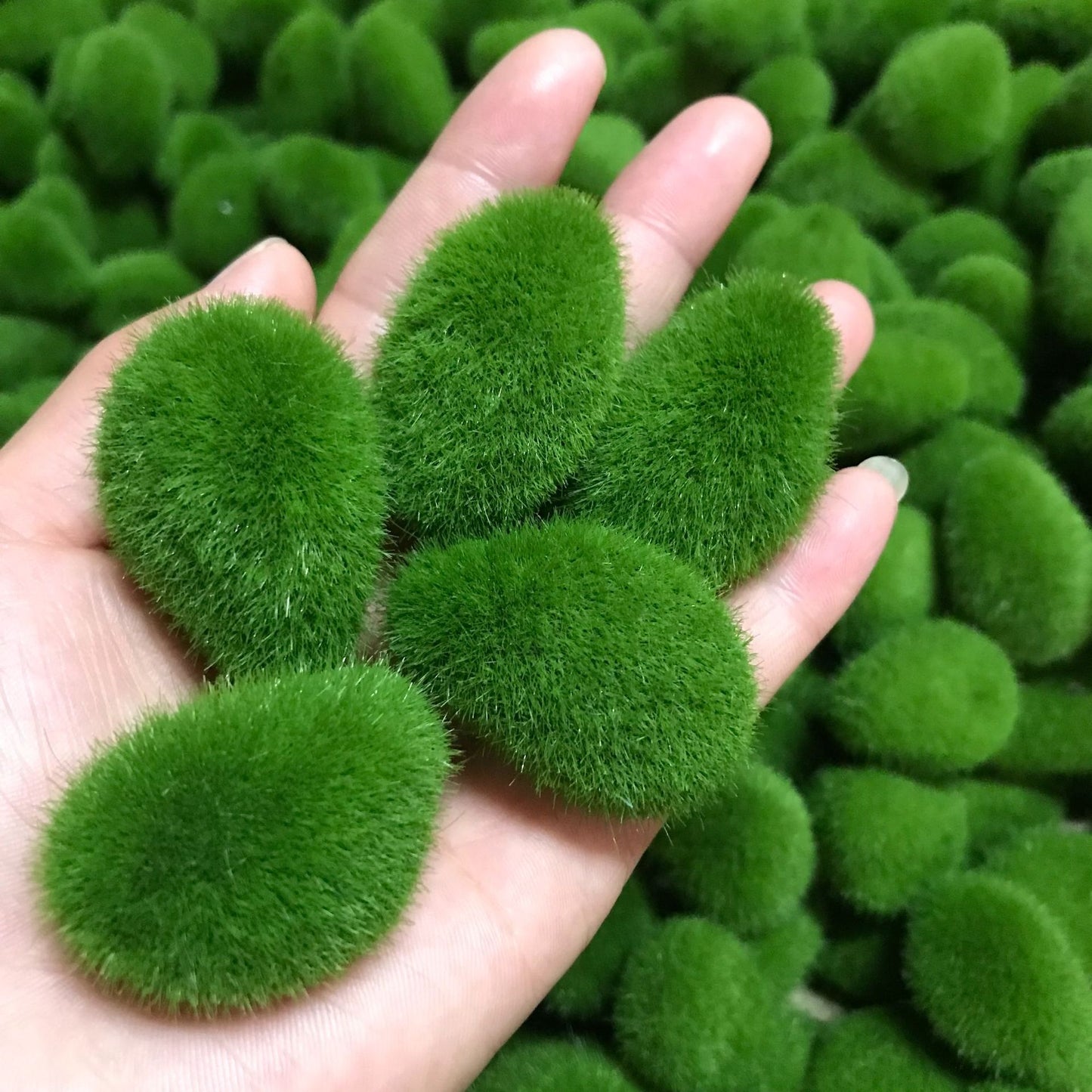 A simulated moss stone micro landscape bonsai landscaping decoration fake moss stone artificial flocking stone