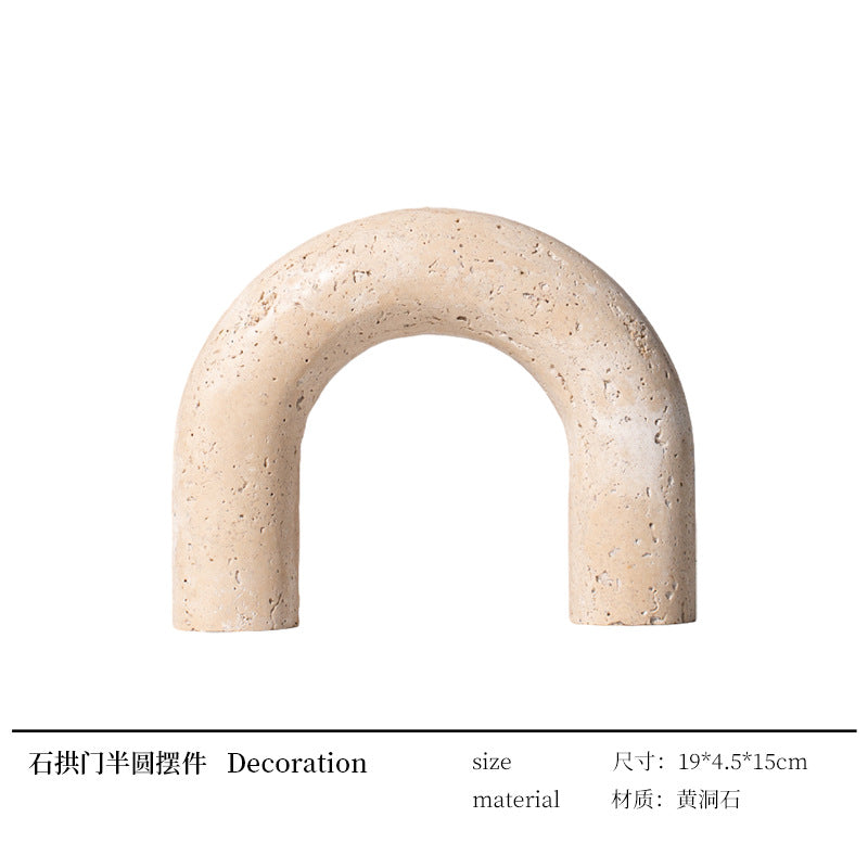 A geometric simulation travertine ornament