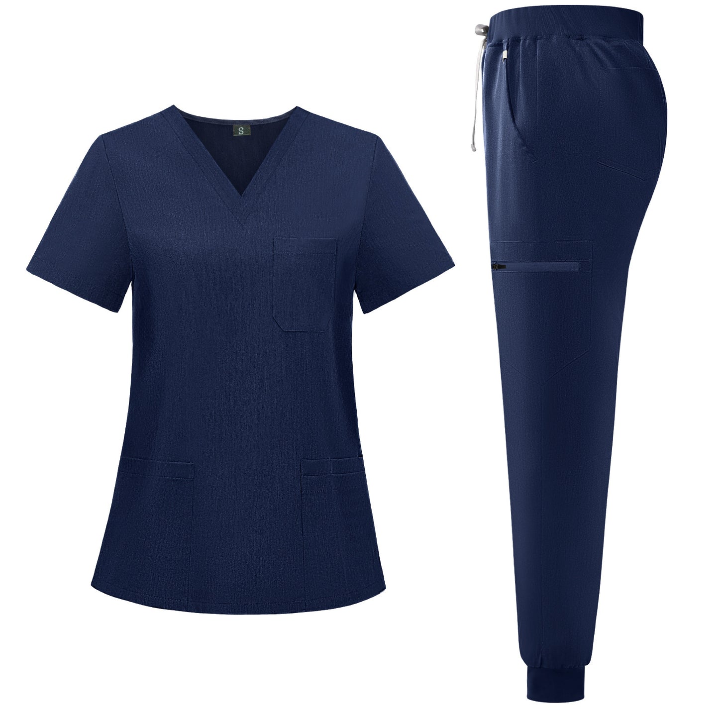 A female European and American V-neck short-sleeved hospital surgical clothes, nurse clothes, oral department nursing home pharmacy set, hand washing clothes