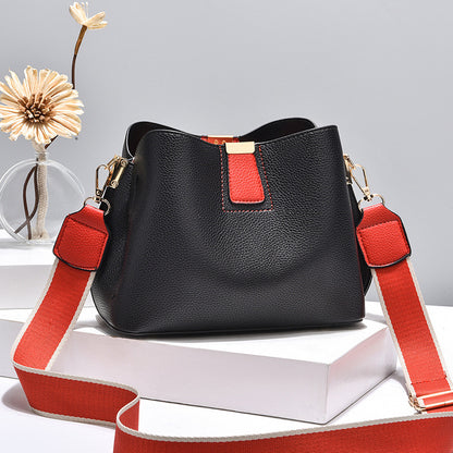 A bucket bag, bag, women's bag, new messenger bag, fashionable shoulder bag, large capacity, versatile and trendy - Mixbatch