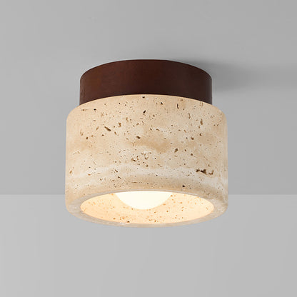 A Yellow travertine ceiling light LED ceiling light
