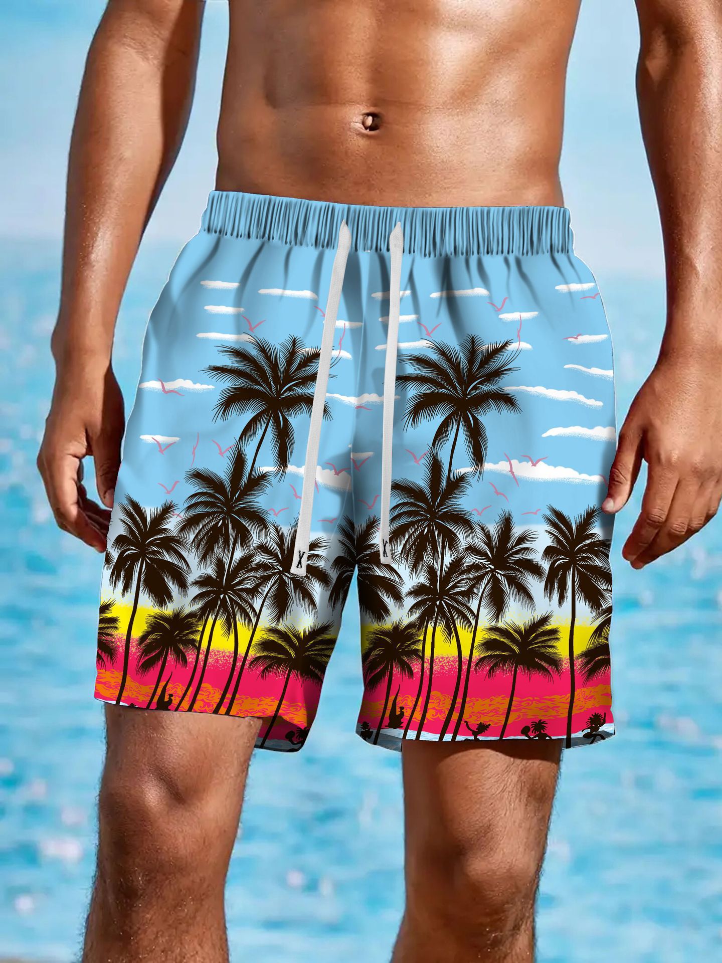 A men's loose beach pants
