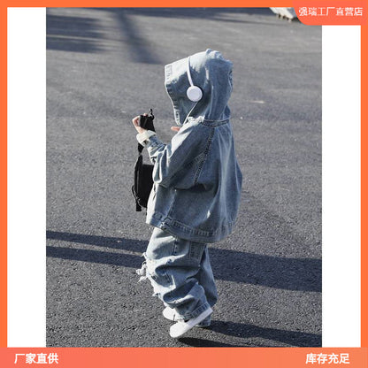 A Children's and teenagers' denim suit