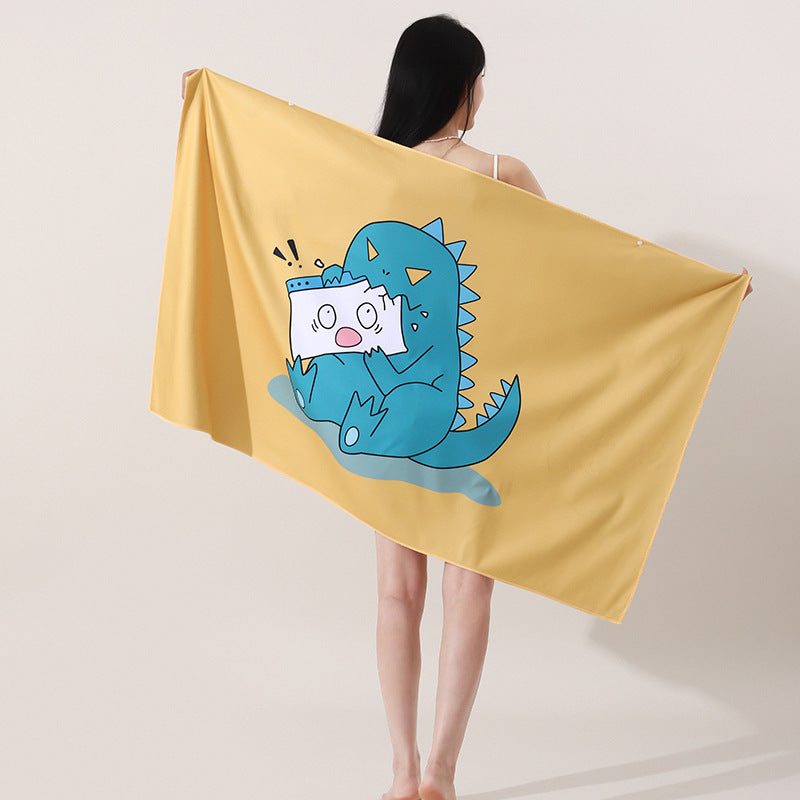 A microfiber double-sided velvet beach towel