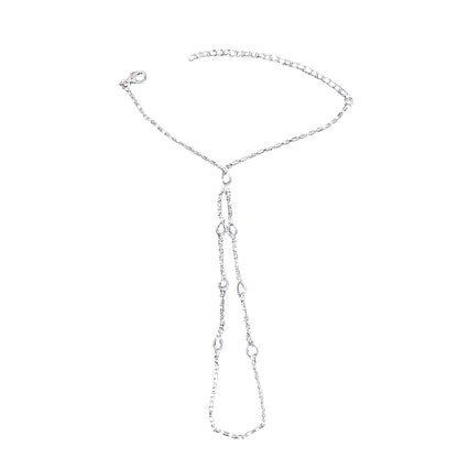 A hot-selling personality horse eye finger bracelet national style metal chain finger chain rhinestone hand chain hand chain - Mixbatch
