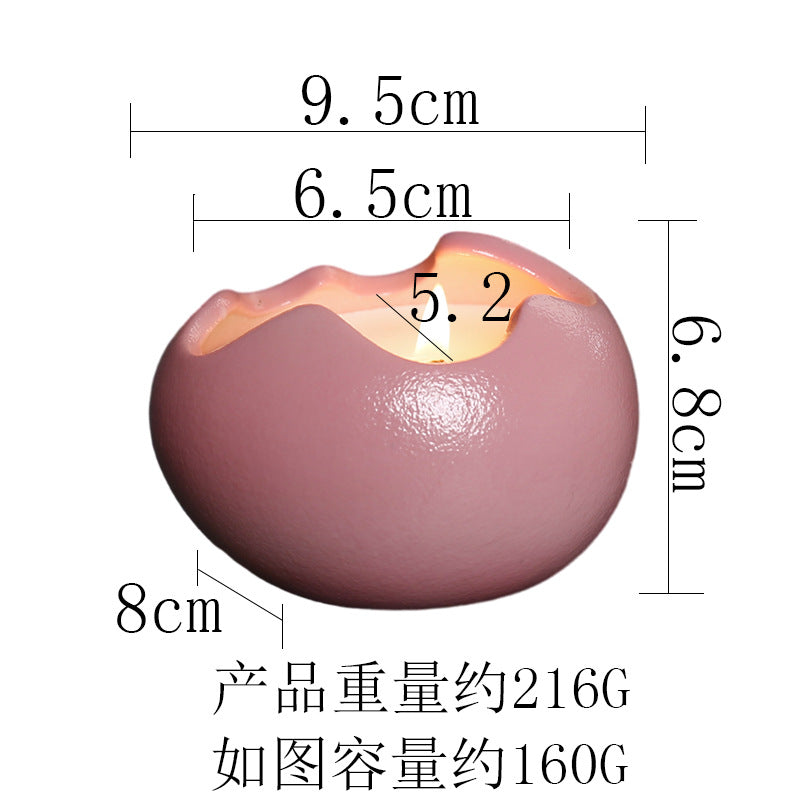 A Creative Eggshell Ceramic Candle Cup