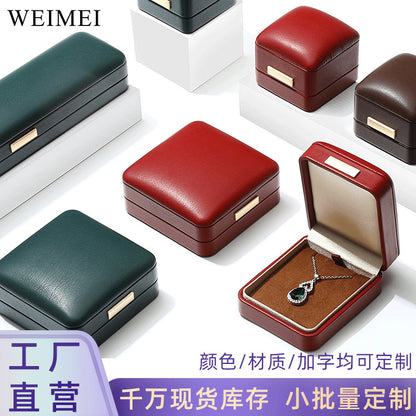 A Arched Leather Ring Jewelry Box