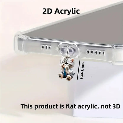 A Acrylic pendant dust plug is suitable for Apple mobile phone Lightning interface and Type-c oval interface