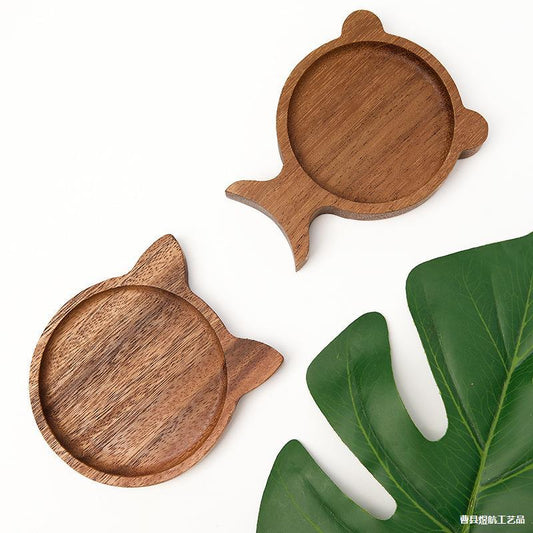 طبق تذوق من خشب السنط، ثلاثة أقسام، طبق تذوق على شكل ذيل سمكة 