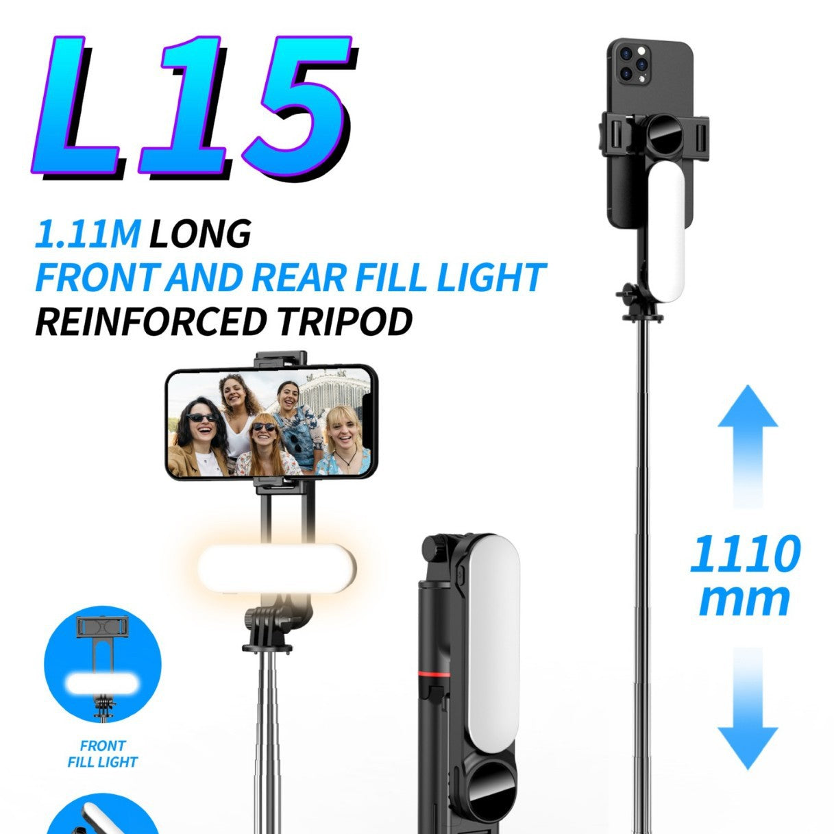 A L16 selfie stick tripod mobile phone camera integrated bracket anti-shake 360 degree rotation selfie multi-function landing