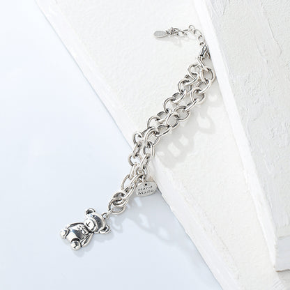 A S925 Sterling Silver Bear Bracelet