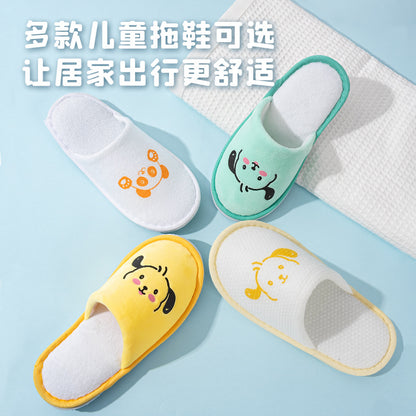 Theme hotel children's disposable toothbrush with toothpaste slippers soft bristle tooth set