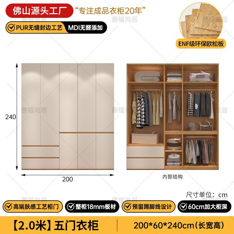 A The solid wood wardrobe with OSB board ENF grade melamine paint finish