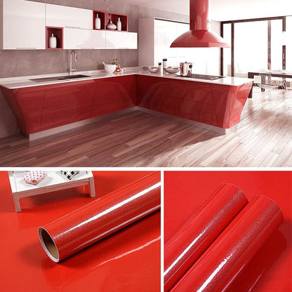 A cabinet self-adhesive sticker furniture renovation waterproof thickened paint wallpaper pearlescent cabinet room wardrobe solid color pvc wallpaper
