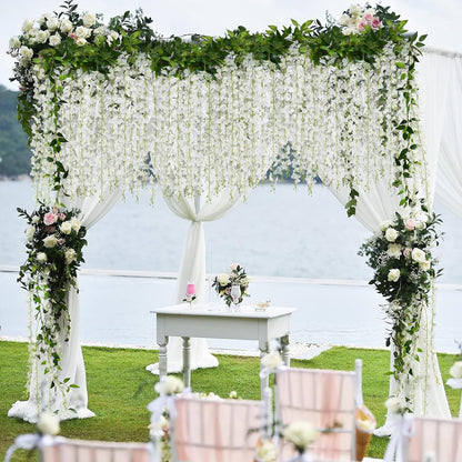 A simulated wisteria flower string bean flower fake flower rattan indoor air conditioner pipe decoration winding blocking wedding silk flower ceiling