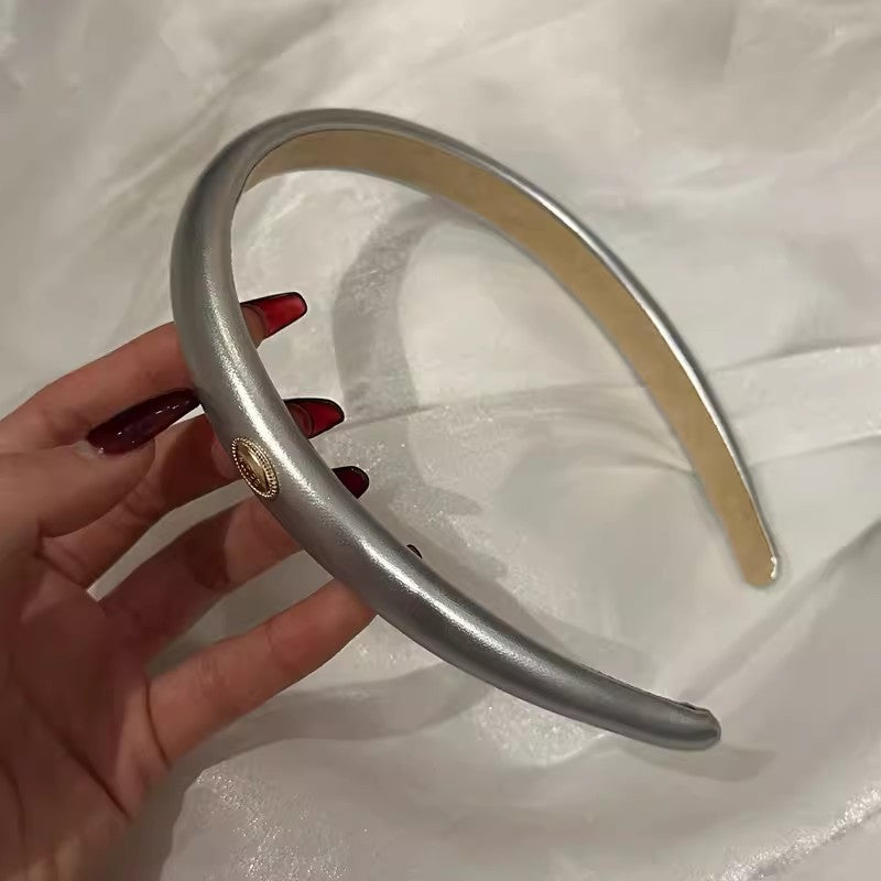 A retro gold label colored headband women's high sense exquisite versatile high cranial top face wash headdress