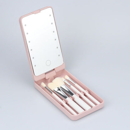 A LED lamp makeup mirror makeup brush set
