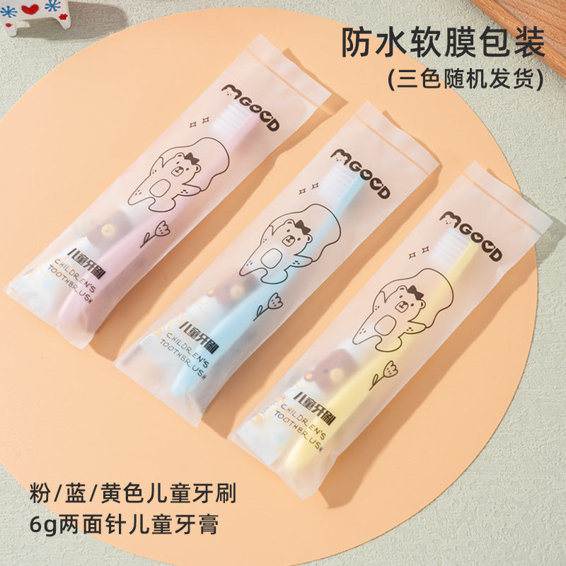 Theme hotel children's disposable toothbrush with toothpaste slippers soft bristle tooth set