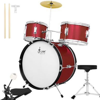 طقم طبول للأطفال، مناسب للتدريب والاختبار للمبتدئين، يتضمن طبل جاز، 3 طبول وصنج واحد، آلة إيقاعية، هدية تعليمية مبكرة. 