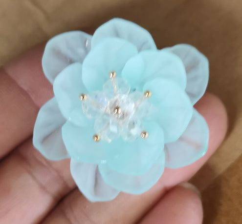 A Double flower, headgear, hairpin, acrylic dyed matte multi-petaled flower S066 hand-sewn flower, jewelry accessories - Mixbatch