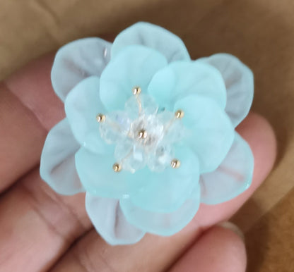 A Double flower, headgear, hairpin, acrylic dyed matte multi-petaled flower S066 hand-sewn flower, jewelry accessories - Mixbatch