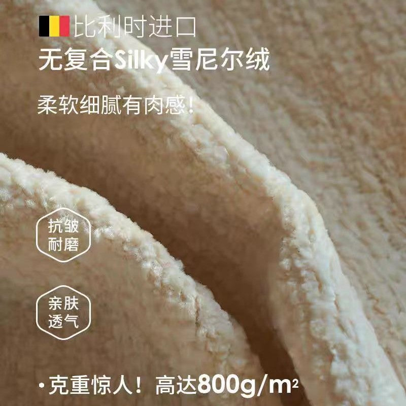 A puff bed cream retro style master bedroom light luxury high-grade chenille cloth bed Italian minimalist soft bag storage bed