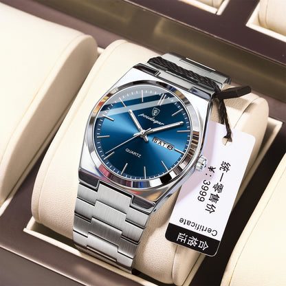 Xīnkuǎn fángshuǐ shuāng rìlì nán xuéshēng wàimào xiūxián shíshàng yùndòng shíyīng biǎo 930 24 / 5,000 New waterproof dual calendar male student foreign trade leisure fashion sports quartz watch 930