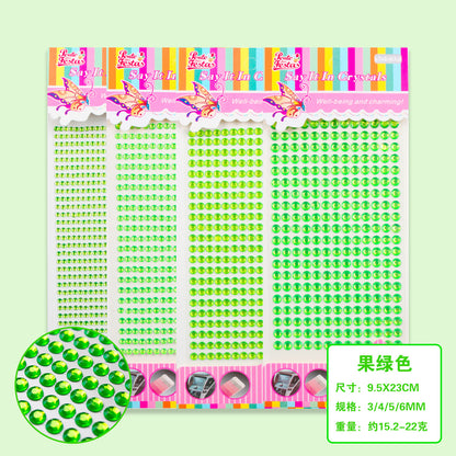 A diamond sticker handmade creative diamond pearl sticker flat bottom diamond decorative car sticker acrylic diamond universal color sticker - Mixbatch