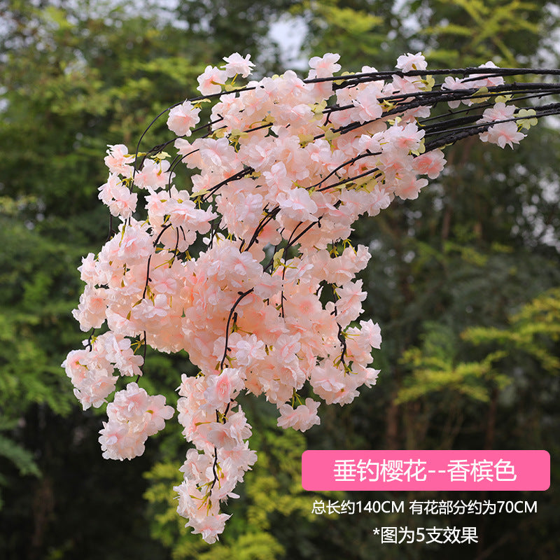 A simulated cherry blossom branch cherry blossom tree plastic wedding decoration peach blossom pear blossom indoor living room ceiling simulated flower fake flower