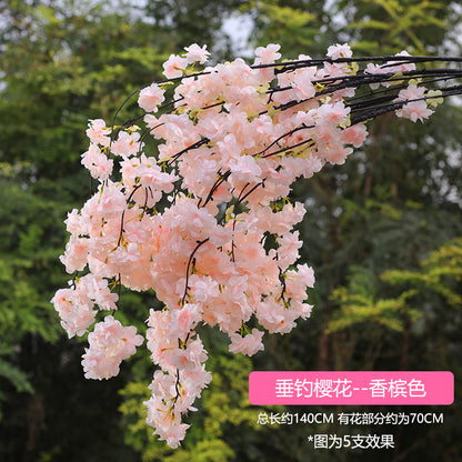 A simulated cherry blossom branch cherry blossom tree plastic wedding decoration peach blossom pear blossom indoor living room ceiling simulated flower fake flower