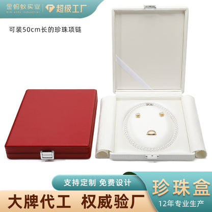 A PU leather high-end jewelry box custom LOGO