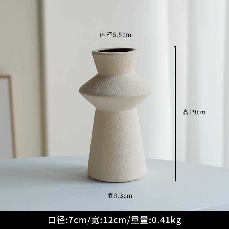 A ins Cream Wind Tulip Ceramic Vase Ornament Living Room Arrangement Dried Flowers Flowers White Porcelain Retro Lighthouse ins Wind