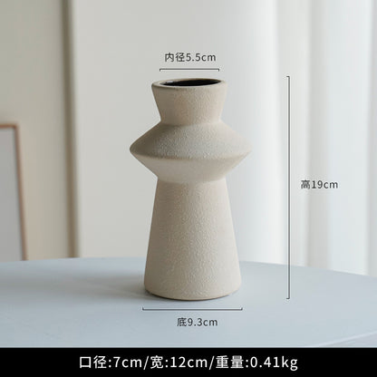 A ins Cream Wind Tulip Ceramic Vase Ornament Living Room Arrangement Dried Flowers Flowers White Porcelain Retro Lighthouse ins Wind