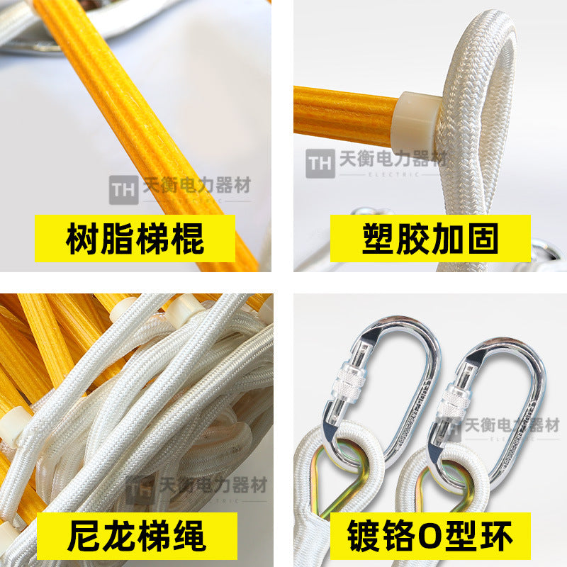 A Soft Ladder Rope Ladder Fire Escape Soft Ladder Training Soft Ladder Climbing Ladder Lifesaving Soft Ladder Engineering Wire Rope Soft Ladder