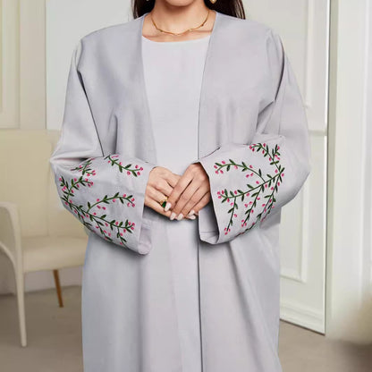 New Muslim Embroidered Middle Eastern Clothing Fashion Elegant Cardigan Embroidered Dress Robe Spot - Mixbatch
