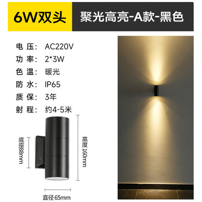 A led double-headed wall lamp villa outdoor column up and down luminous decoration lighting exterior wall waterproof wall-mounted spotlight