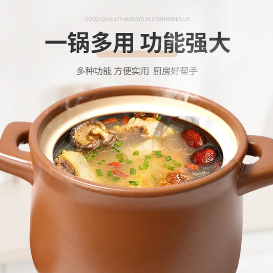 A terracotta casserole soup